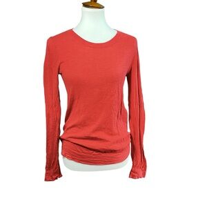 J.Crew Orange Coral Cotton Crewneck Sweater Women’s Size Small Lightweight